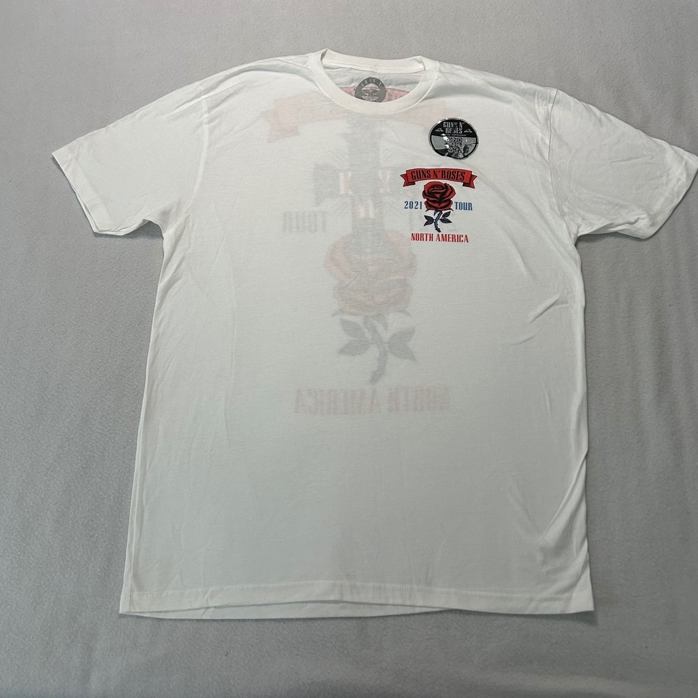 Guns N Roses 2021 Tour North America T-Shirt Mens XL White Concert Band Tee